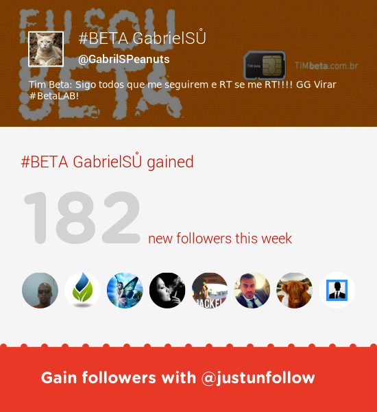 GatoCeleumatico's tweet photo. Fab tweeps @eduardo_boca83 @AquaHealthLabs @liniere &amp; more followed me. Grow with http://t.co/8nRvIbAaPL http://t.co/TcmBuOMcoI