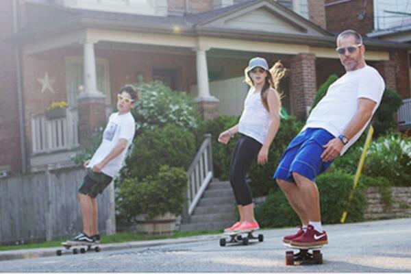 Longboarding with the kids