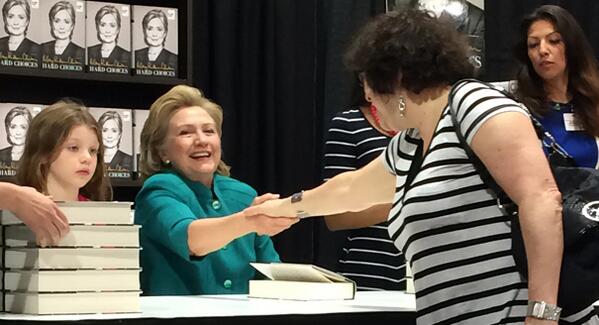 politico's tweet image. Saturday at Costco: Clinton and Sotomayor politi.co/1uszVpy