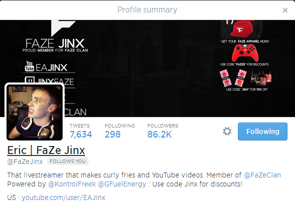 UseCodeJinx's tweet image. Life = complete Thanks so much man @FaZeJinx