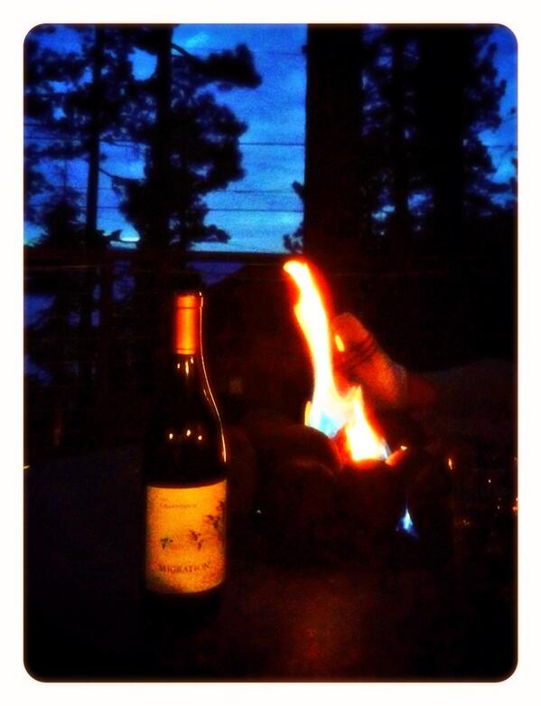 Firepit + Wine + Lake = Mission Success. #winning #migration #duckhorn