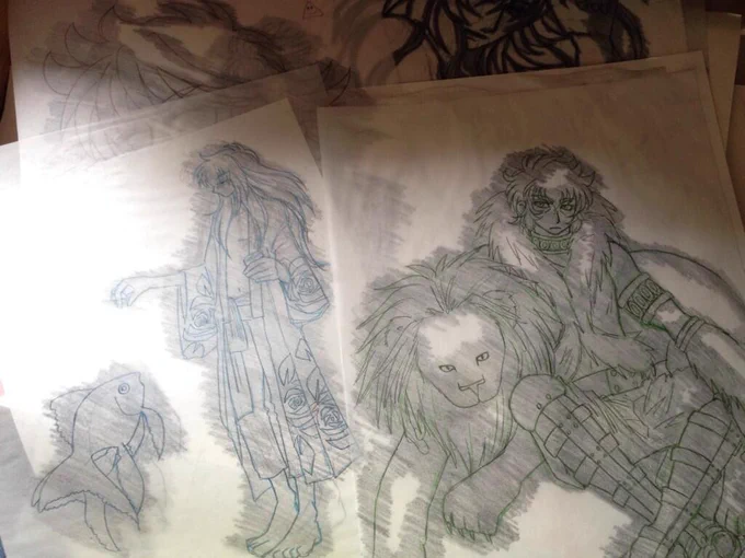 アナログで描いてた時、適当な紙に下書きしてトレーシングペーパーに色鉛筆で線拾って裏から濃いめの鉛筆でガーッとして画用紙に転写?っていう貧乏トレスをしてたりした 