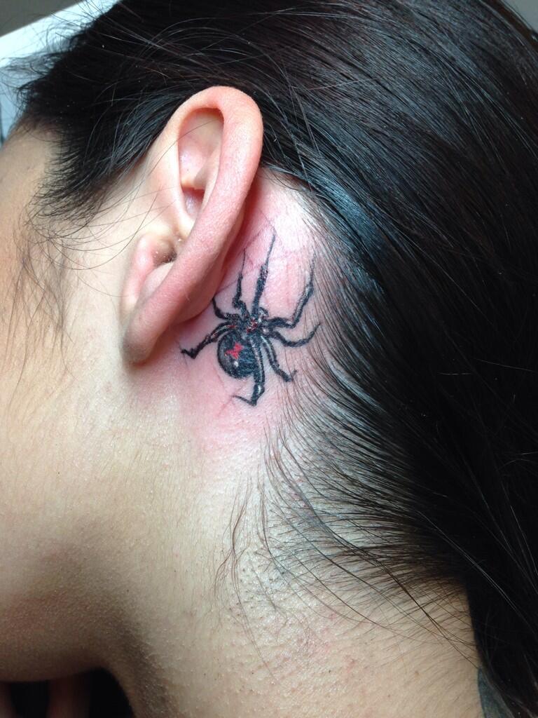 Spider  spider web tattoo on Brett Alan Nelson