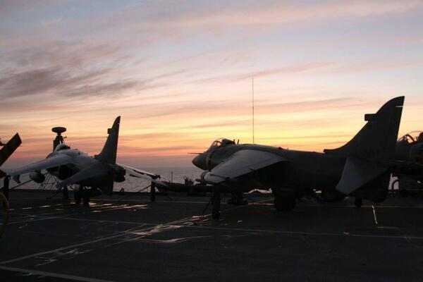 Harriers lined up onboard the Viraat!