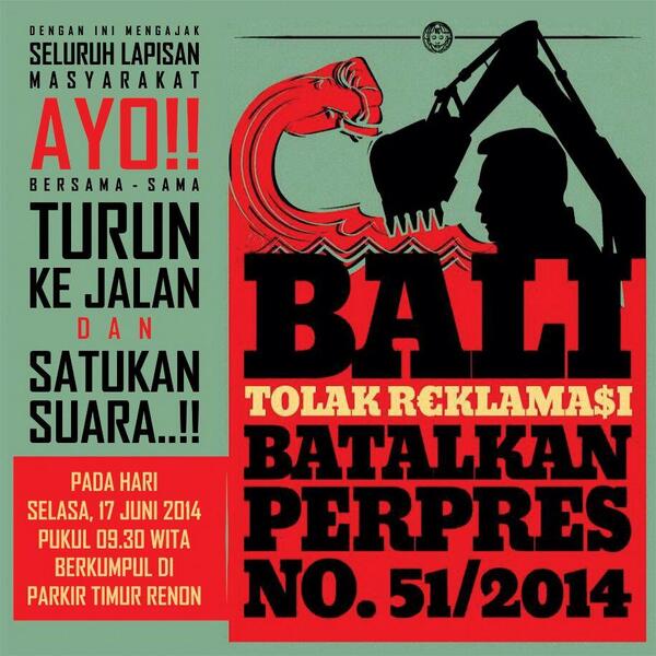 Kalian semua peduli lingkungan peduli bali dan indonesia saatnya menolak keras #cabutperpres51th2014