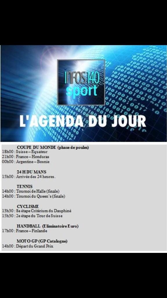 MagicPronos's tweet image. Un programme chargé aujourd'hui 
Via @infos140sport