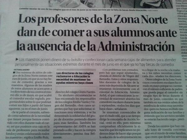 FEUelche's tweet photo. Estudiantes de primaria comen gracias a la solidaridad y atención de sus maestros, la Generalitat les deja de lado. http://t.co/o92yuG1Ypu