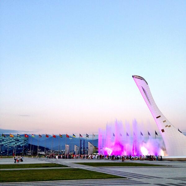Sochi 2014 (@sochi2014) on Twitter photo Every evening fountain show staged in Olympic Park admiring people and take us back to  The Olympic Games! #Sochi2014 Every evening fountain show staged in Olympic Park admiring people and take us back to  The Olympic Games! #Sochi2014