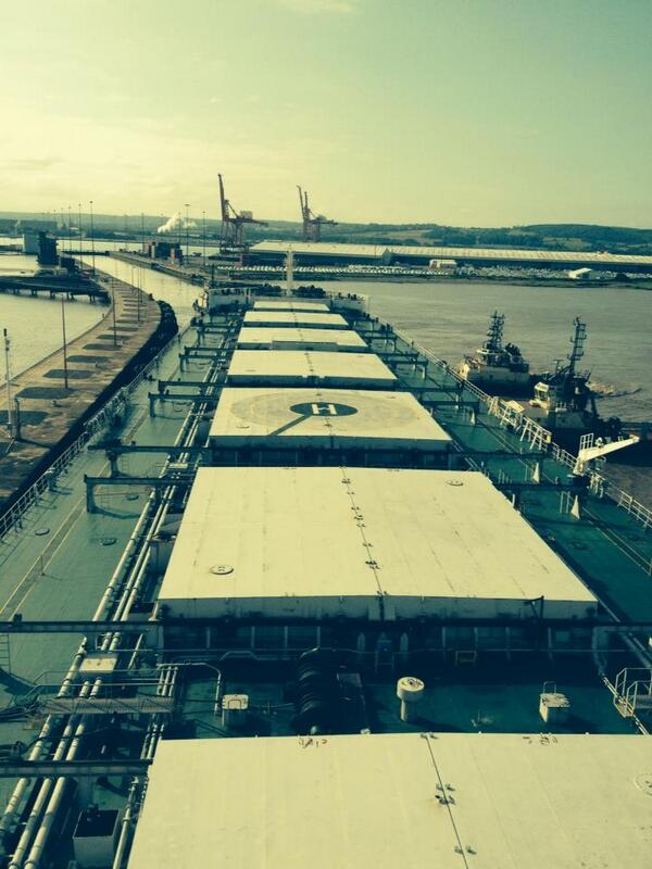 Panamax coal ship inbound to Royal Portbury Lock