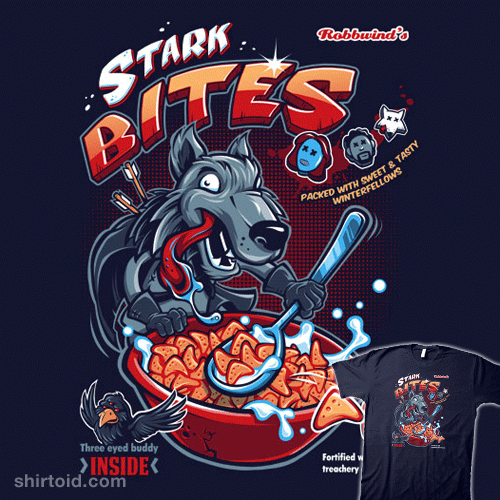 shirtoid's tweet photo. "Stark Bites" by @bob_mosquito is $11 for a limited time http://t.co/sav4L9ona7  #GameofThrones http://t.co/kLjINxQsSy