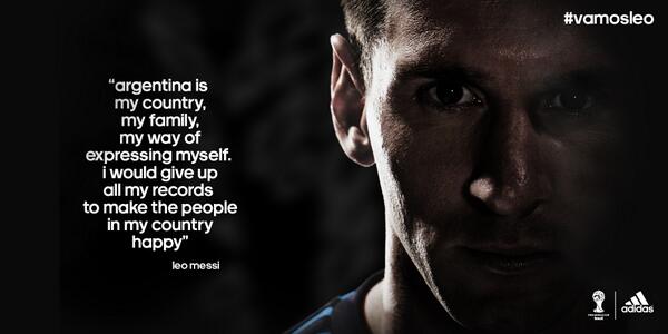 TeamMessi's tweet image. "Argentina is my country... I'd give up my records to make the people of my country happy" - #Messi - #VAMOSLEO