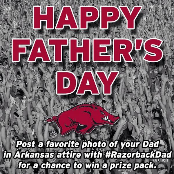 ArkRazorbacks's tweet photo. Happy Father's Day! Show us a photo of your Dad in Razorback gear. #RazorbackDad http://t.co/fd5q5nJToO