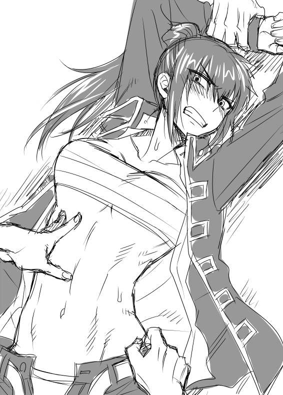 ※女体化らくがき。♀副長の腹筋をひたすらぺろぺろしたい 