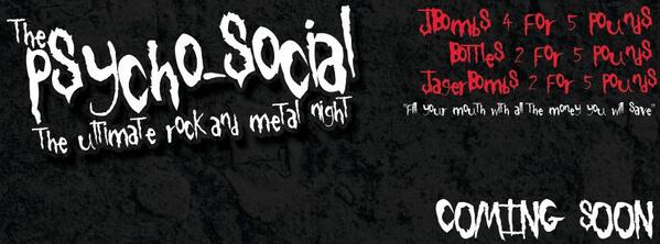 Who fancies the ultimate rock and metal night?
The Psycho-Social launch June 28th at The Scene Swansea