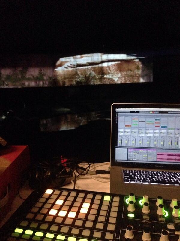 Projects2k's tweet image. In tech booth, trying out some sound cues- that image is 220 feet away on a 80x200 foot wall...