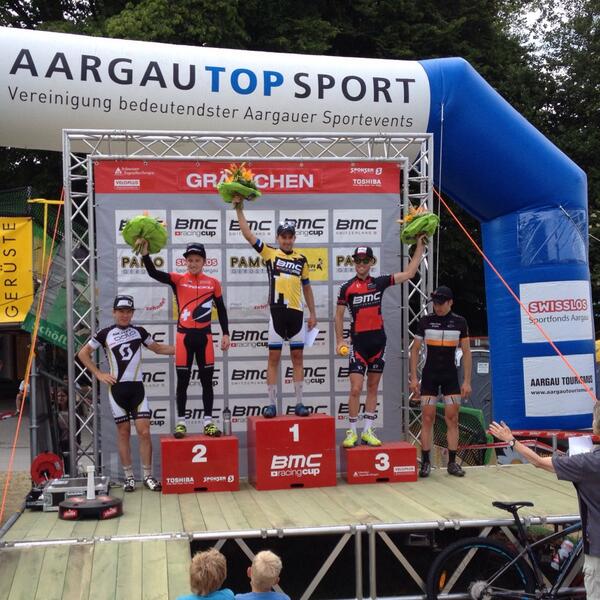 BMCracingCup's tweet photo. Men's podium: Giger, Flückiger and Flückiger, Vogel and Gujan. http://t.co/fZyA6gNvH2