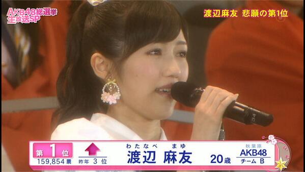 yaasu27's tweet photo. 【AKB総選挙】やっぱり八百長！？
生中継で放送前にtwittterで結果が流れるww
まゆゆ１位は怪しいと話題に

詳細はこちら⇒http://t.co/uzKcmHxteu

慌てて消された速報ツイートがwwwww http://t.co/UuTFrJBwOI