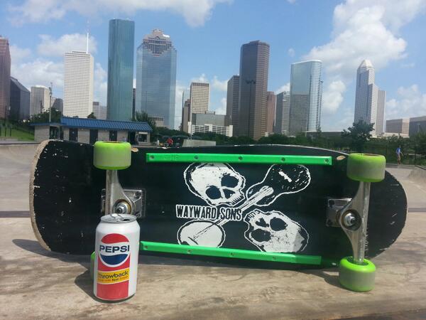CHHcast's tweet photo. #Throwback @Pepsi &amp; the @WaywardSonsTX old school board at the downtown #Houston skatepark. http://t.co/lk3Iu8qyWg