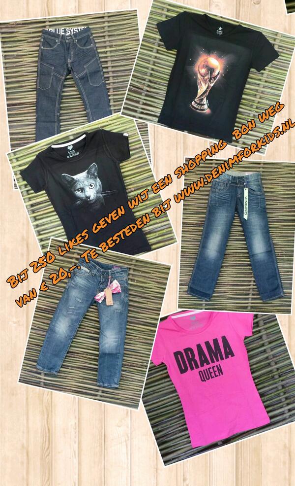 Like ons op Facebook en maak kans op 20 euro shoptegoed!! denimforkids.nl