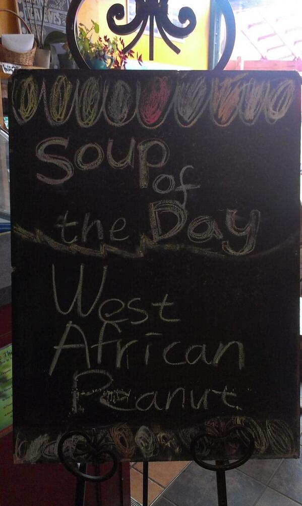 <a href="/Bridge_St_Cafe/">Bridge Street</a> 's famous WAP (West African Peanut) soup is on today! Get out of the dreary weather and grab a bowl!