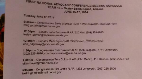 MeredithTNovak's tweet image. Meeting with all AR Senators and Congressman in DC to advocate for @FIRSTweets #RushNAC2014 @FRCTeam16 #omgrobots