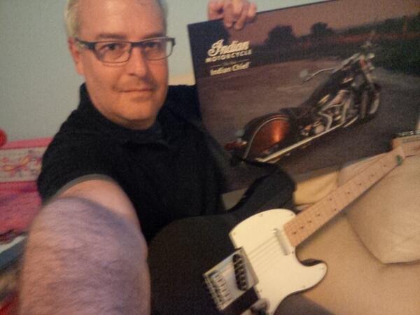 jonprosser's tweet photo. #citychasephotohunt @citychasecanada week 3 - a tele and and Indian (guitar and a bike). http://t.co/Sn9HC8gP2w