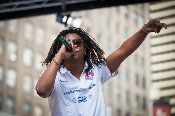 USMNT's tweet image. Get to Grant Park early tomorrow before #USAvGHA! @LupeFiasco&apos;s set starts at 4 pm CT! #HalfDay #SkipWork #1N1T