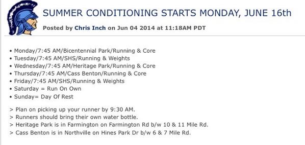 stevensontrack's tweet photo. Here is the schedule for each week: http://t.co/sz9qJx6Hqk