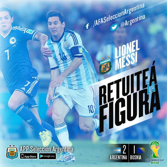 Argentina's tweet photo. Y... Sí, RT acá si la figura para vos fue #Messi... http://t.co/qUKVMAEk9n