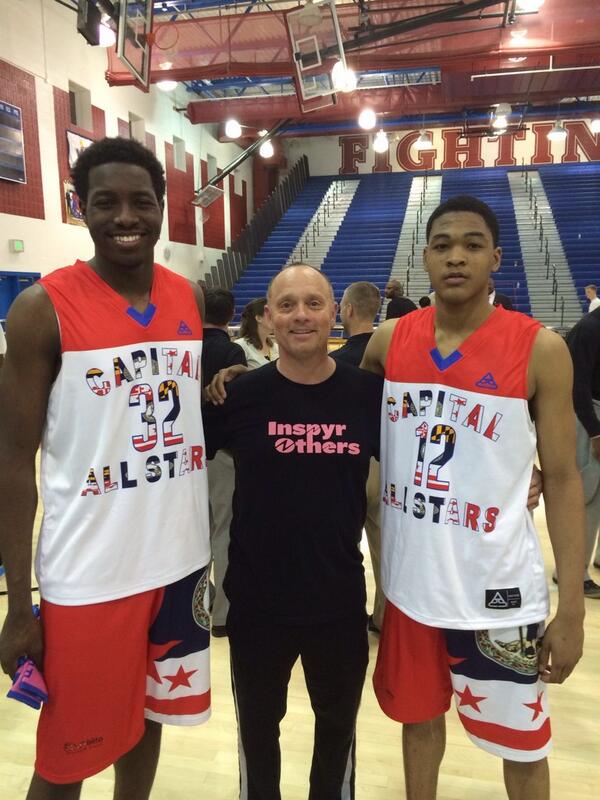 InspyrGear's tweet image. Boy do I look small next to these high schoolers headed to D-1 schools. #SpursNation #hoopsession #sockswag