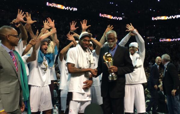 NBA's tweet image. Kawhi Leonard, the 2014 #NBAFinals MVP!