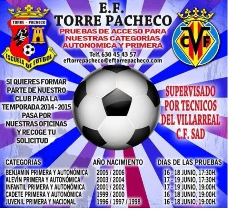 EFTorrePacheco's tweet photo. A las 19.00h Cadetes Autonómicas y de Primera y Juvenil Nacional y de Primera.
Ven a formar parte de la escuela http://t.co/PEbDuWyGa1