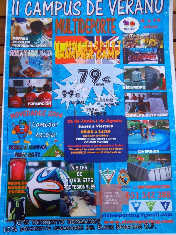 ElcheSportingCF's tweet photo. 7 días para el comienzo de la II Escuela de Verano!Aún no has inscrito a tu hija /o?  Infórmate 651542388 http://t.co/Wts3NkVeoO