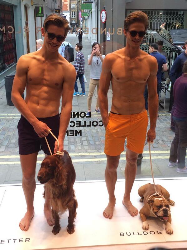 GayTimesStyle's tweet photo. Boys, short shorts and dogs #perfect #lcm @OrlebarBrown @bfc http://t.co/4lbjYf0TSo
