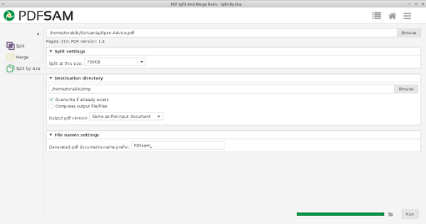 PDFsamOSS's tweet image. Split by size done. It looks like #PDFsam v3 will be ready for some test soon ;-)