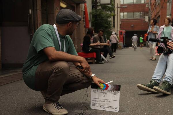 Our producer lining up another shot on the streets of #Tokyo
