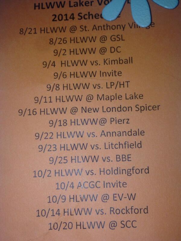 2014 Laker Volleyball game schedule!