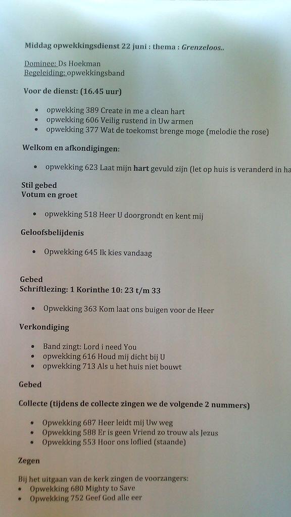 Allen van harte uitgenodigd komende zondagmiddag in de Ark!