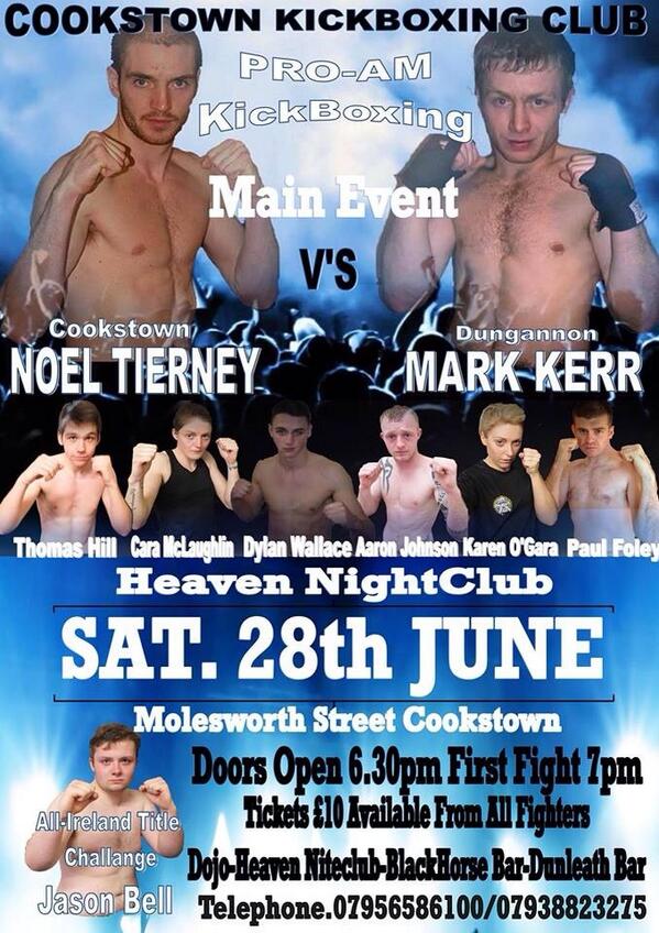 CookstownMKBC's tweet photo. Tickets are now on sale! Available from The Dojo, The Dunleath Bar, The BlackHorse Bar and all fighters! #TeamHitman http://t.co/CifJvbI91C