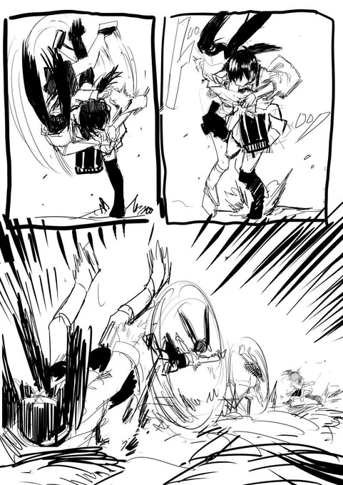 龍驤に内股をかける加賀 