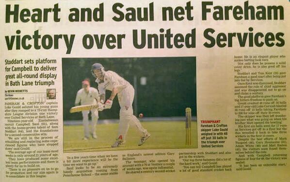 FarehamCrofton's tweet photo. Excellent write up in the @portsmouthnews of our 1st XI's game against @USCCPortsmouth last Saturday. Well done boys! http://t.co/iHvSNhwv02