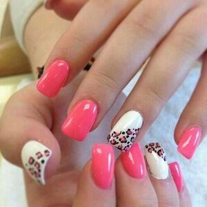 NailsForYU's tweet photo. Amazing Squared nail design with HOT pink &amp; white cheetah design<3 http://t.co/4yp0OnEhgl