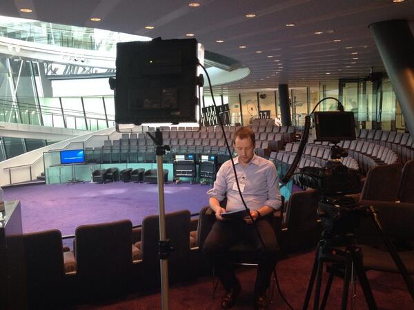 markcrowleyart's tweet photo. Preparing to interview BoJo at City Hall. http://t.co/on78edvk4l