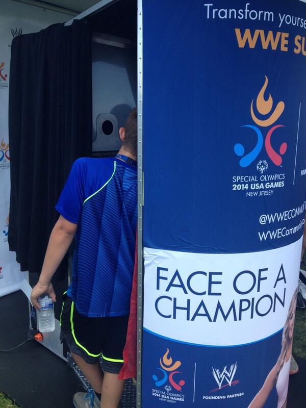 WWECommunity's tweet image. Scenes from Corporate Park! The @wwe Face of A Champion photo booth is up and running! @2014USAGames #2014USAGames