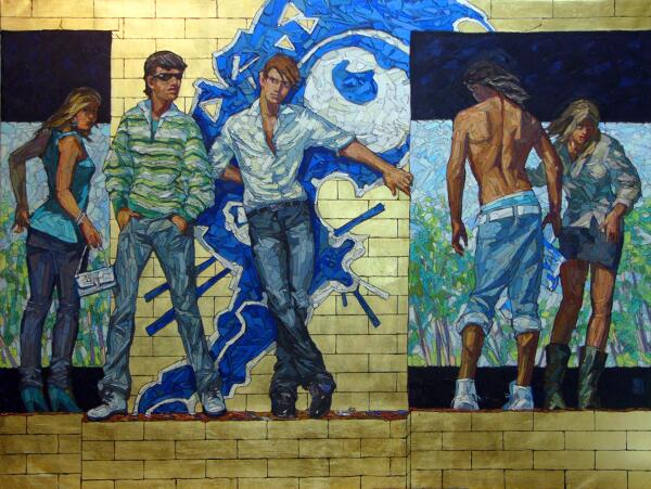 RetoSava's tweet photo. Sergey #Sovkov #peintre #figuratif #nu #StyleMosaïque #contemporain #art #Russie Flirts... https://t.co/4ypsDo6Gnp