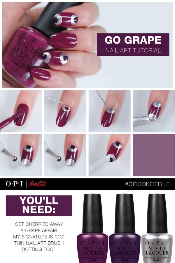 Get fizzy with grape soda-inspired nail art using <a href="/CocaCola/">Coca-Cola</a> by OPI shades. #OPICokeStyle #ManiMonday