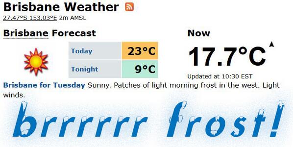 Strongguard's tweet image. Our first real frosty morning of winter #Brisbane #weather #coldmornings