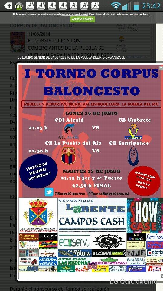 <a href="/CBUmbrete/">CluBaloncestoUmbrete</a> esta jugando el 1er Torneo d baloncesto d la feria d Puebla del rio
