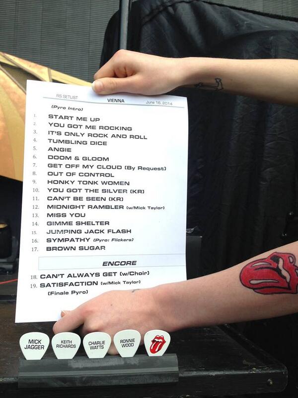 The Rolling Stones on Twitter: "#StonesWien setlist http://t.co/NaYmqo0NY3  http://t.co/DaDCV3kNeV" / Twitter