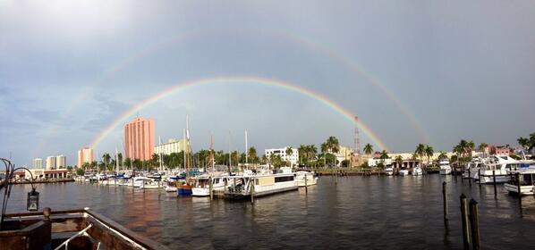 danae's tweet image. Double rainbow over downtown Ft. Myers!